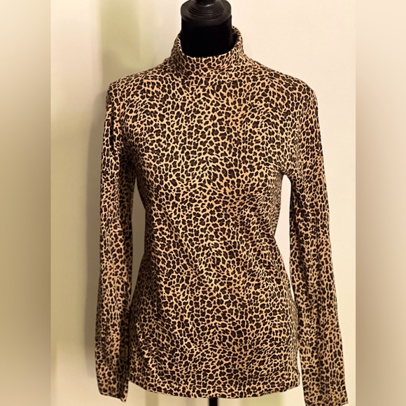 J. Crew cheetah print turtle neck classic preppy classic Size XS - Picture 1 of 5